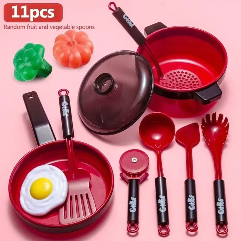 LittleChef Pretend Play Kitchen Set For Kids With Cutting Food  Utensils 6