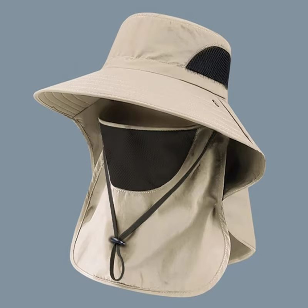 SunGuard Outdoor Fishing Hat With Neck Flap UV Protection For Hiking Camping 10