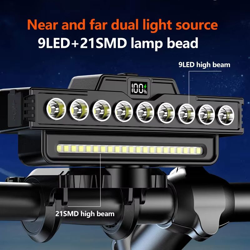USB Rechargeable LED Bike Light With Horn Waterproof Front Headlight For MTB And Road Cycling 1