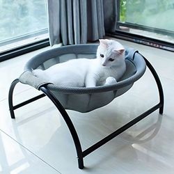 breathable cooling cat hammock bed – elevated pet sofa for comfortable summer lounging