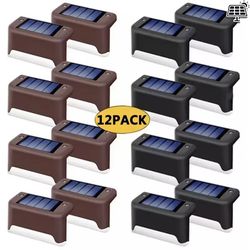 solar led deck lights – waterproof outdoor fence & step lamps for garden, patio, and pathways (4/8/12 pack)