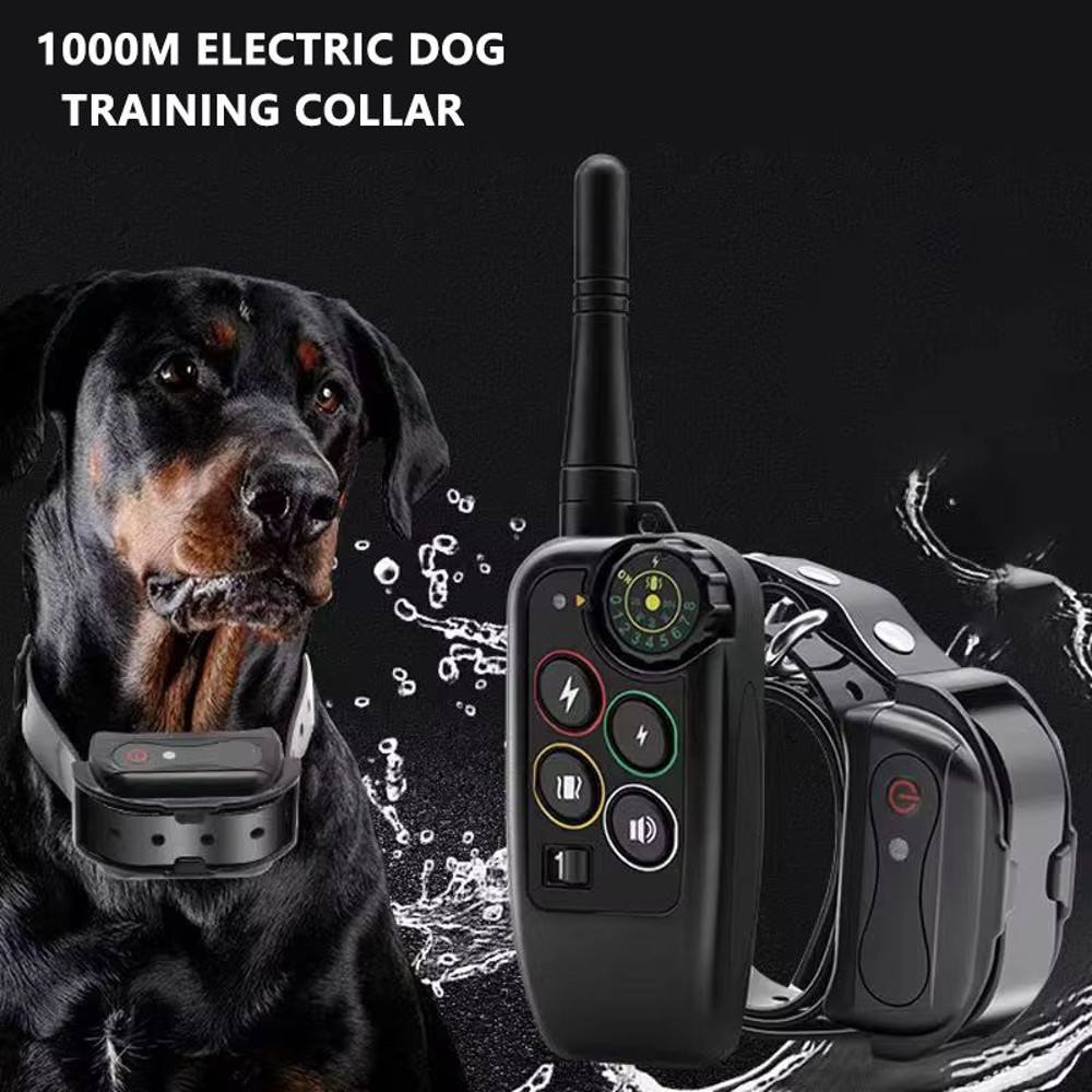 Waterproof Electric Dog Training Collar  1000m Remote Control With Shock Vibration  Beep For All Do 0