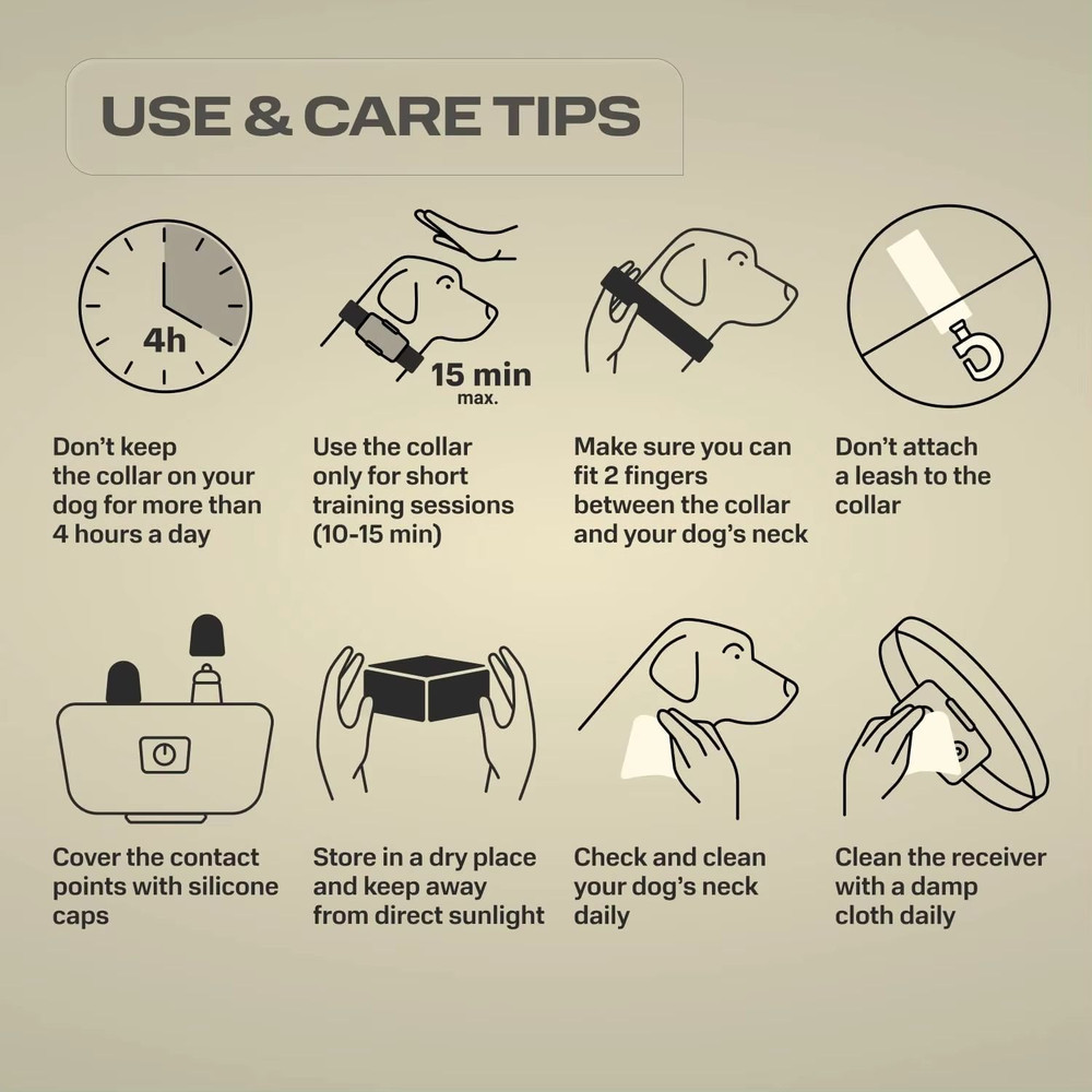 Waterproof Electric Dog Training Collar  1000m Remote Control With Shock Vibration  Beep For All Do 3