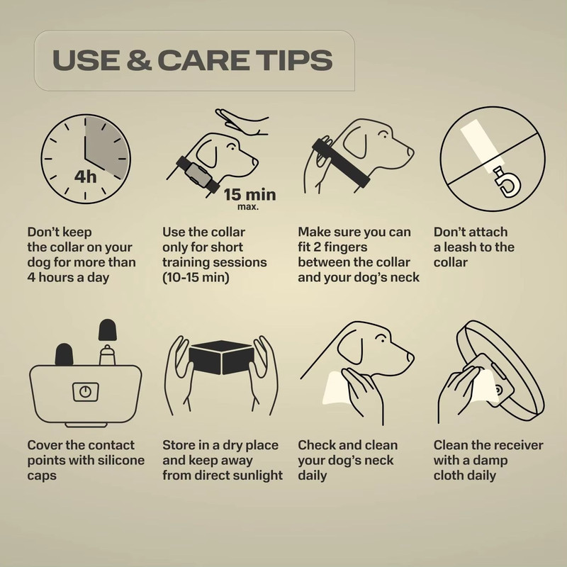 Waterproof Electric Dog Training Collar  1000m Remote Control With Shock Vibration  Beep For All Do 3