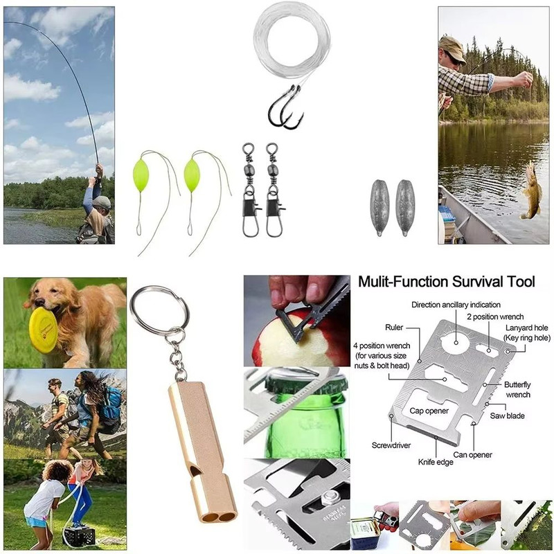 Professional Emergency Survival Kit  Compact Tactical First Aid  Outdoor Gear For Camping Hiking An 4