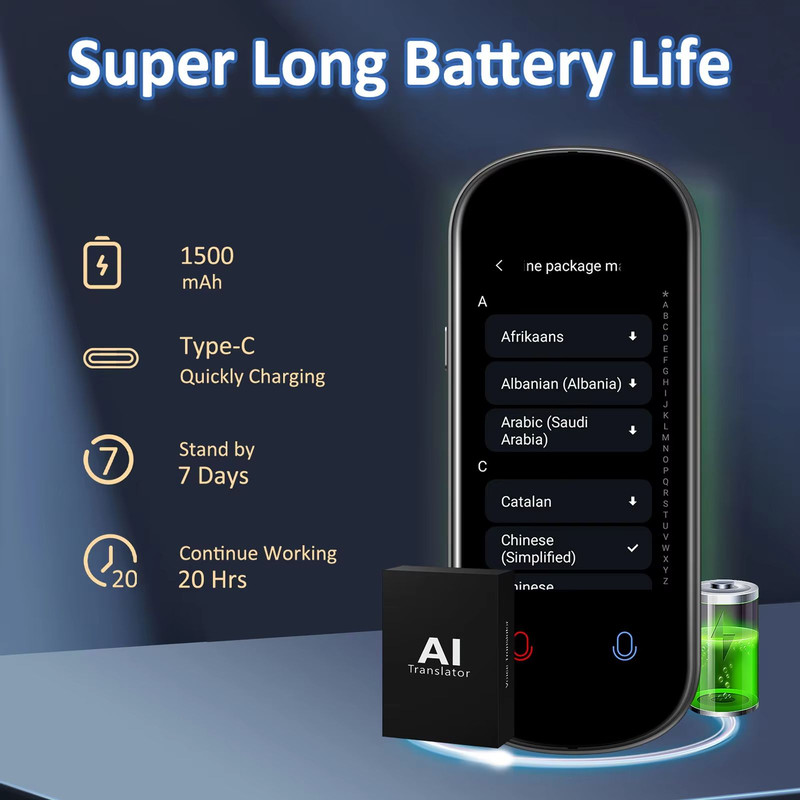 Z2 Instant AI Voice Translator  RealTime Portable Language Translator With 31 Touchscreen Photo  Re 5