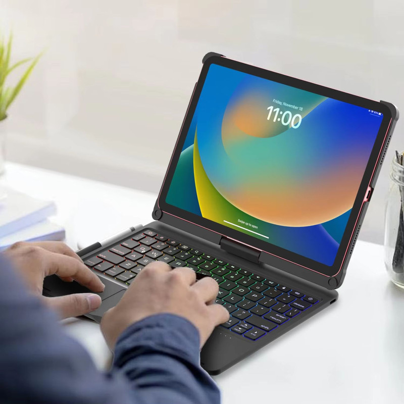 360 Swivel Backlit Keyboard Case With Trackpad  For IPad 10th11th Gen IPad Air 45 And IPad Pro 11 5