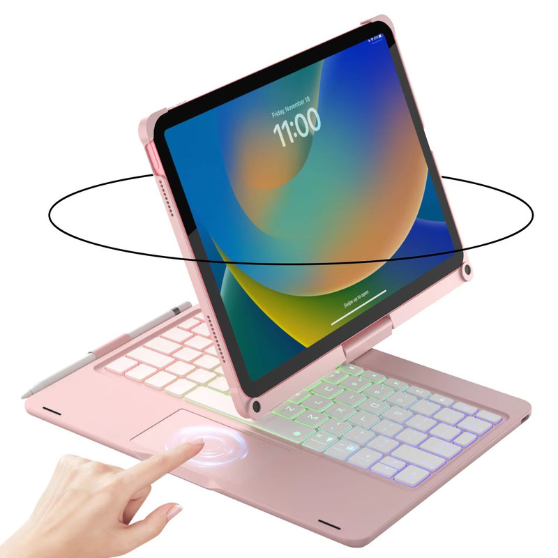 360 Swivel Backlit Keyboard Case With Trackpad  For IPad 10th11th Gen IPad Air 45 And IPad Pro 11 9