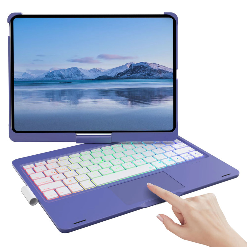 360 Swivel Backlit Keyboard Case With Trackpad  For IPad 10th11th Gen IPad Air 45 And IPad Pro 11 14