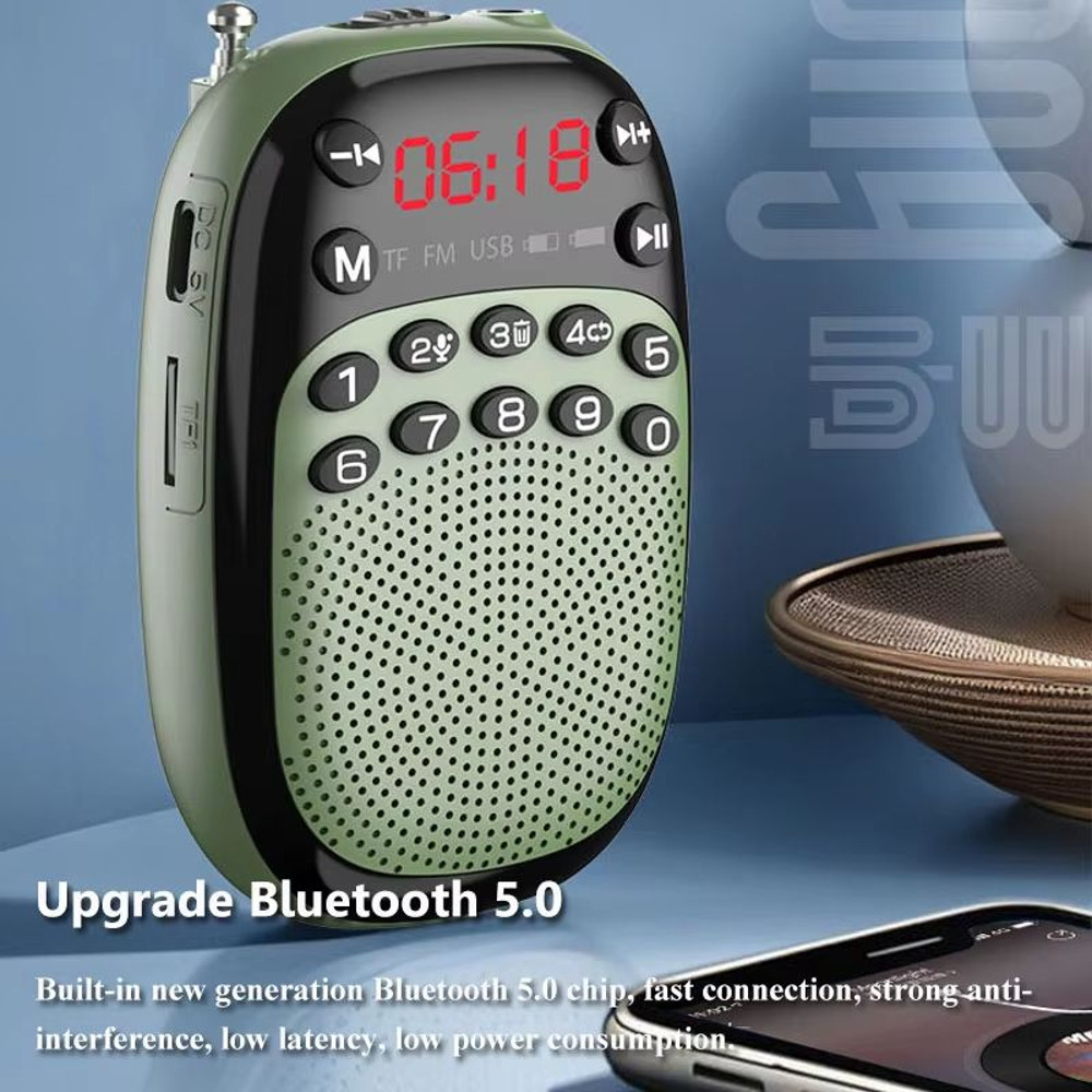 Mini Pocket FM Radio With Bluetooth Speaker  Portable Rechargeable DSP Radio With Recording TFUSB M 2