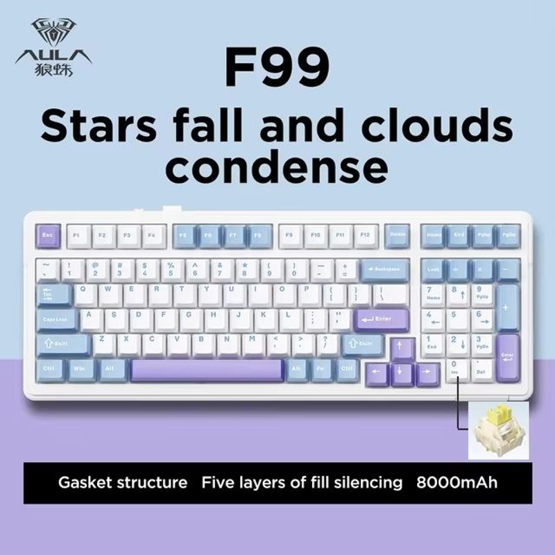 AULA F99 Wireless Mechanical Gaming Keyboard  99Key RGB HotSwappable With Bluetooth  Wired Modes 11