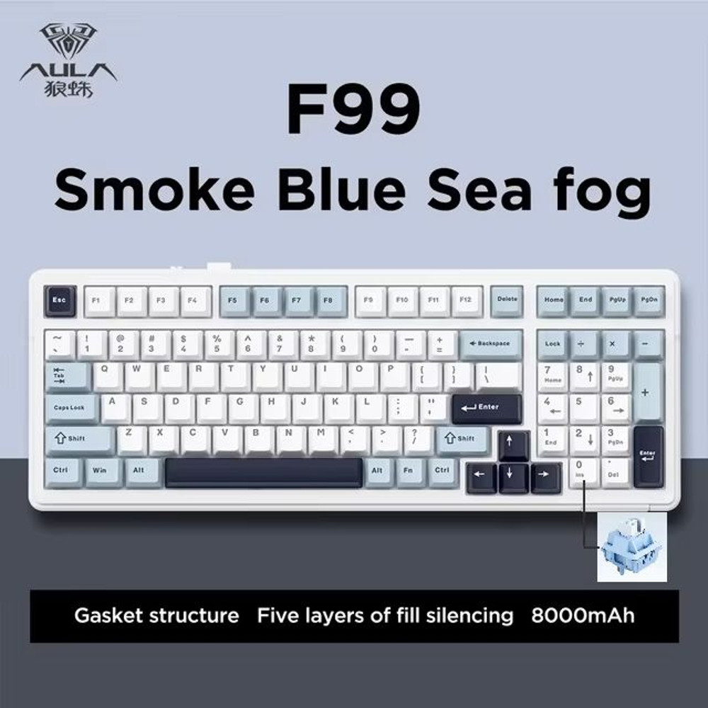 AULA F99 Wireless Mechanical Gaming Keyboard  99Key RGB HotSwappable With Bluetooth  Wired Modes 14