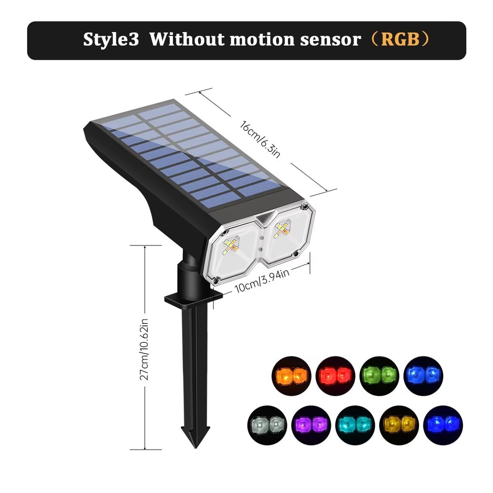 Upgraded Solar Landscape Spotlights Waterproof RGB Warm White Lights For Outdoor Driveway And Gar
