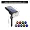 Upgraded Solar Landscape Spotlights Waterproof RGB Warm White Lights For Outdoor Driveway And Gar
