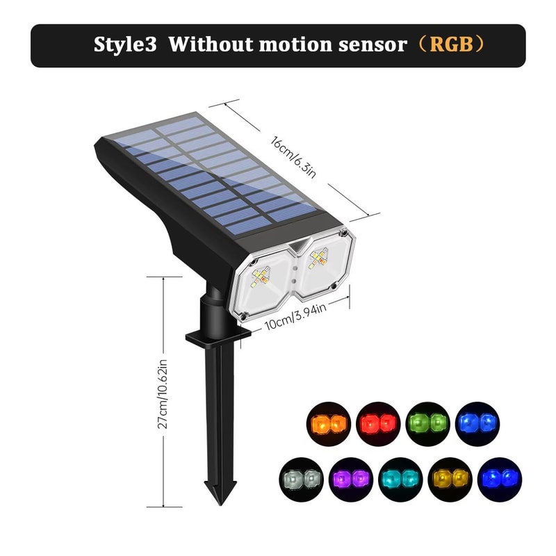 Upgraded Solar Landscape Spotlights Waterproof RGB Warm White Lights For Outdoor Driveway And Gar