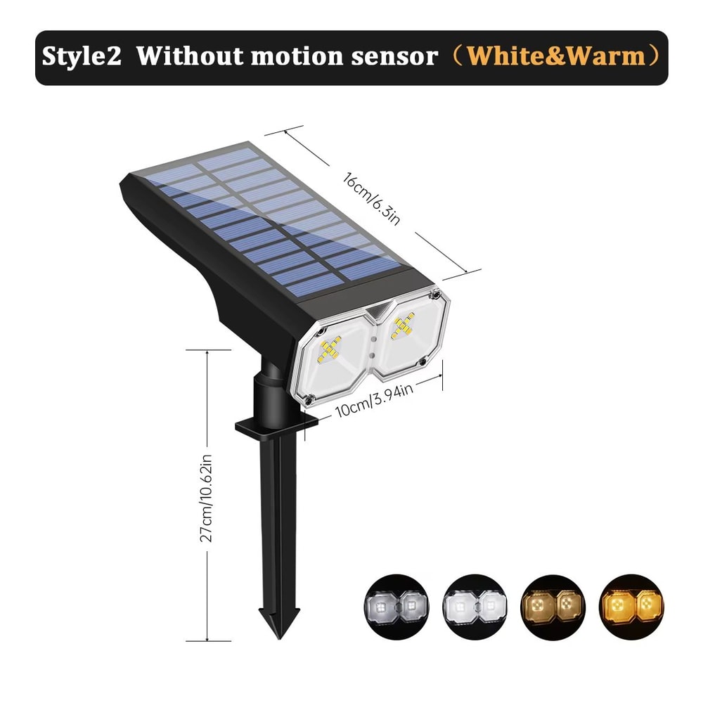 Upgraded Solar Landscape Spotlights Waterproof RGB Warm White Lights For Outdoor Driveway And Gar