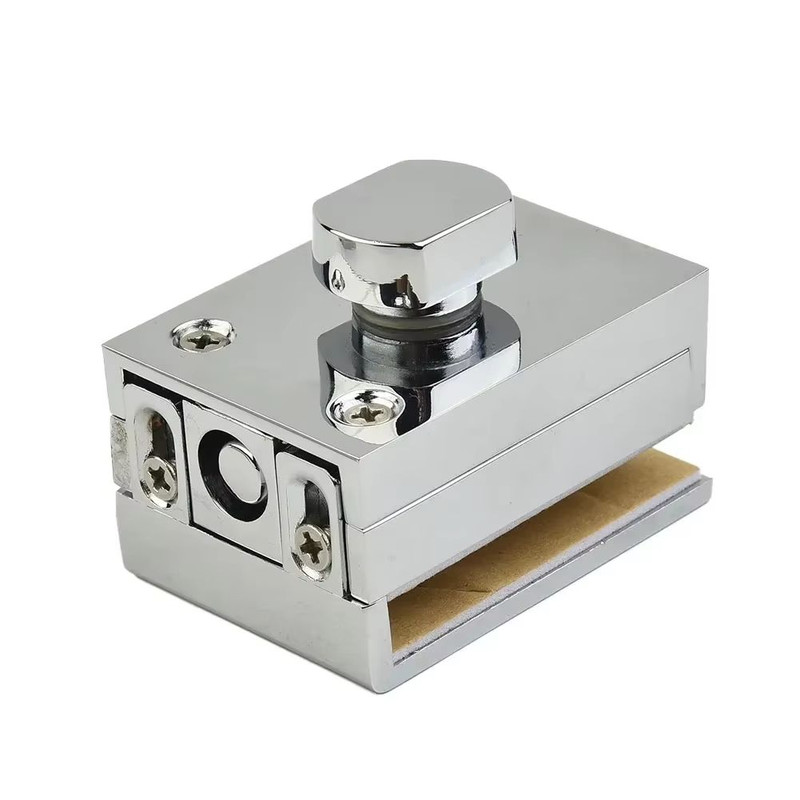 NoDrill Glass Door Floor Latch Lock Zinc Alloy Ground Bolt For Bathroom Toilet Shop Or Home Use 4