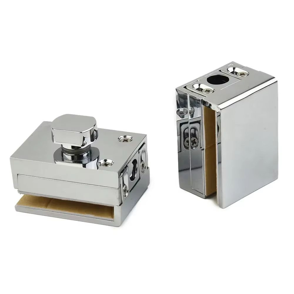 NoDrill Glass Door Floor Latch Lock Zinc Alloy Ground Bolt For Bathroom Toilet Shop Or Home Use 5