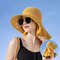 Womens Summer Sun Hat With Face And Neck Protection  Lightweight Mesh Bucket Hat With Shawl And Bow 2