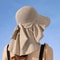 Womens Summer Sun Hat With Face And Neck Protection Lightweight Mesh Bucket Hat With Shawl And Bow 4