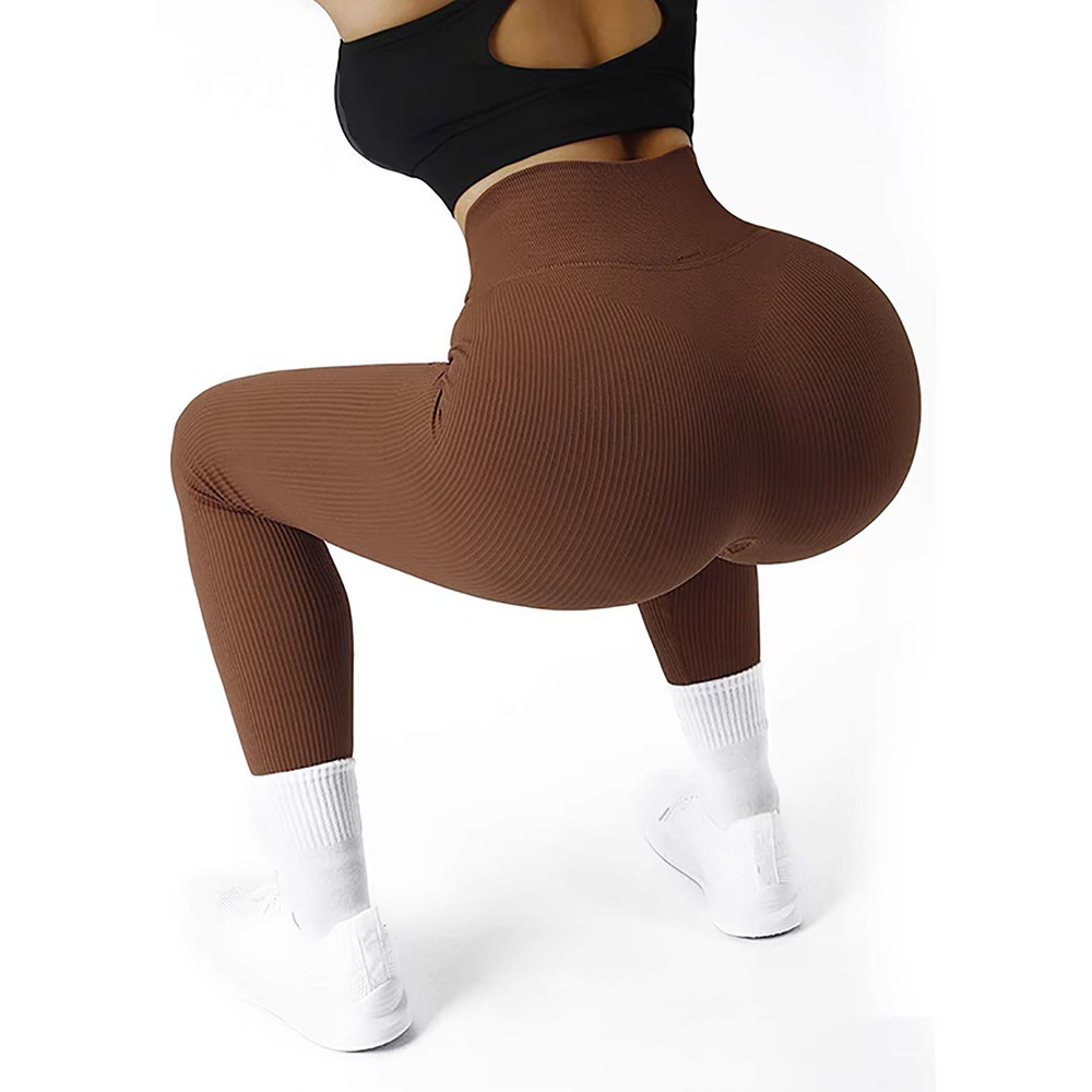 ElevateFlex High Waist Ribbed Leggings  Seamless Activewear For Yoga Fitness  Everyday Wear 4