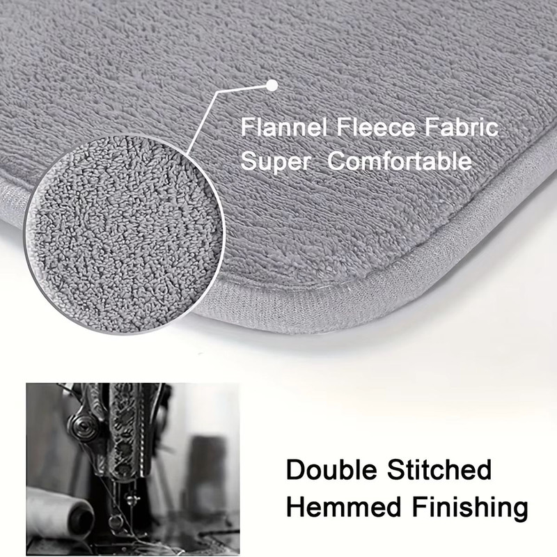 Thickened Bathroom Floor Mat Non Slip Absorbent Flannel Toilet And Shower Rug 2