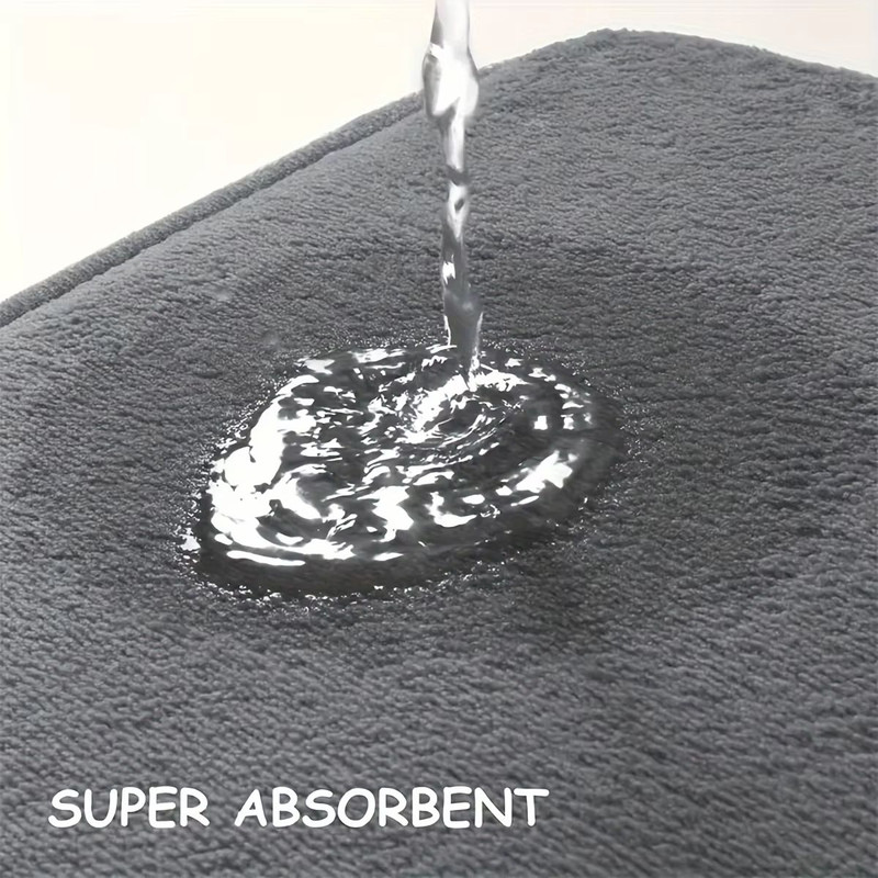 Thickened Bathroom Floor Mat Non Slip Absorbent Flannel Toilet And Shower Rug 4