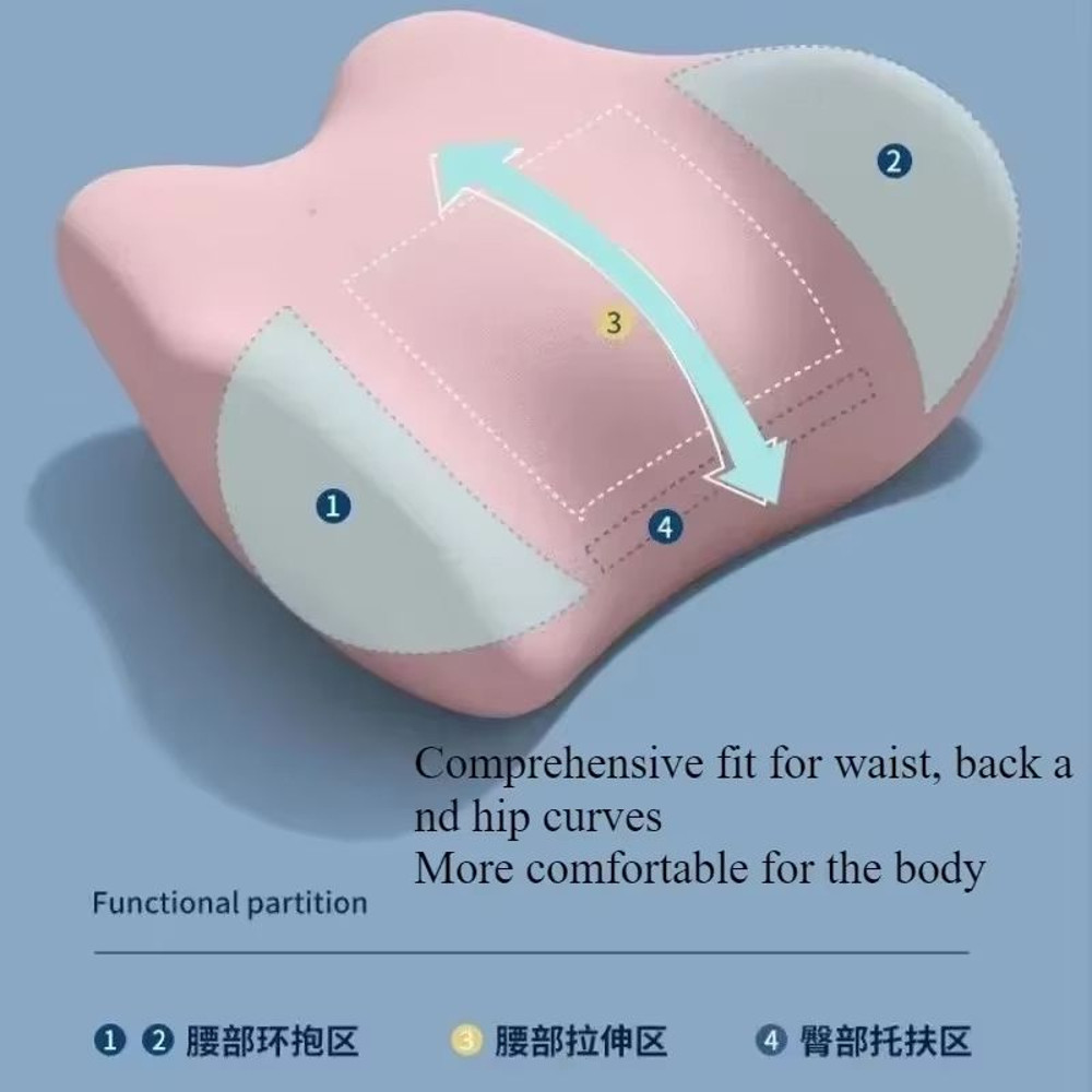 Memory Foam Lumbar Support Pillow For Sleeping Ergonomic Back Pain Relief Cushion 2