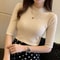 Womens Summer Knit Blouse Short Sleeve Pullover Lightweight Casual Top 6