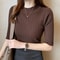 Womens Summer Knit Blouse Short Sleeve Pullover Lightweight Casual Top 14