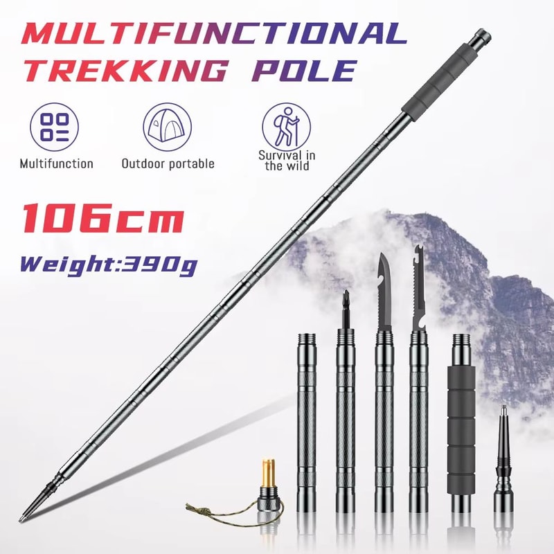 Ultralight Collapsible Trekking Poles Adjustable Hiking Climbing Sticks 3
