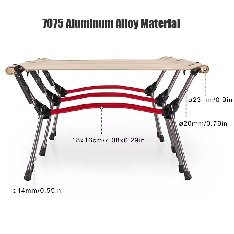 WESTTUNE Ultralight Camping Cot With Leg Extenders  Foldable Aluminum Travel Bed 2