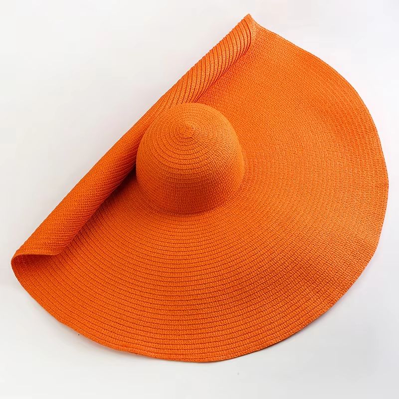 Oversized 70cm Wide Brim Sun Hat  Foldable UV Protection Beach Hat For Women 8