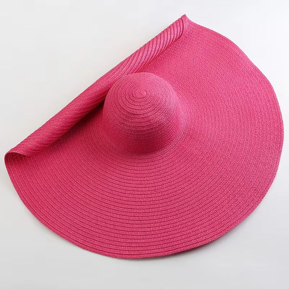 Oversized 70cm Wide Brim Sun Hat  Foldable UV Protection Beach Hat For Women 11