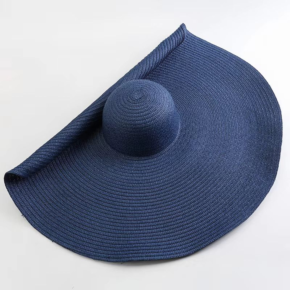 Oversized 70cm Wide Brim Sun Hat  Foldable UV Protection Beach Hat For Women 12