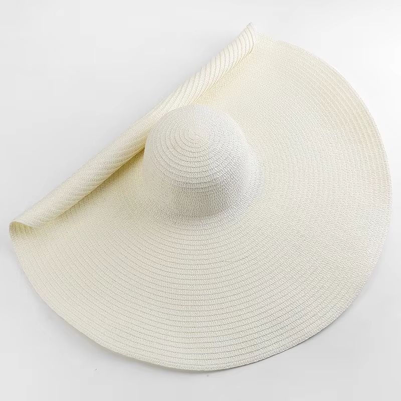 Oversized 70cm Wide Brim Sun Hat  Foldable UV Protection Beach Hat For Women 1