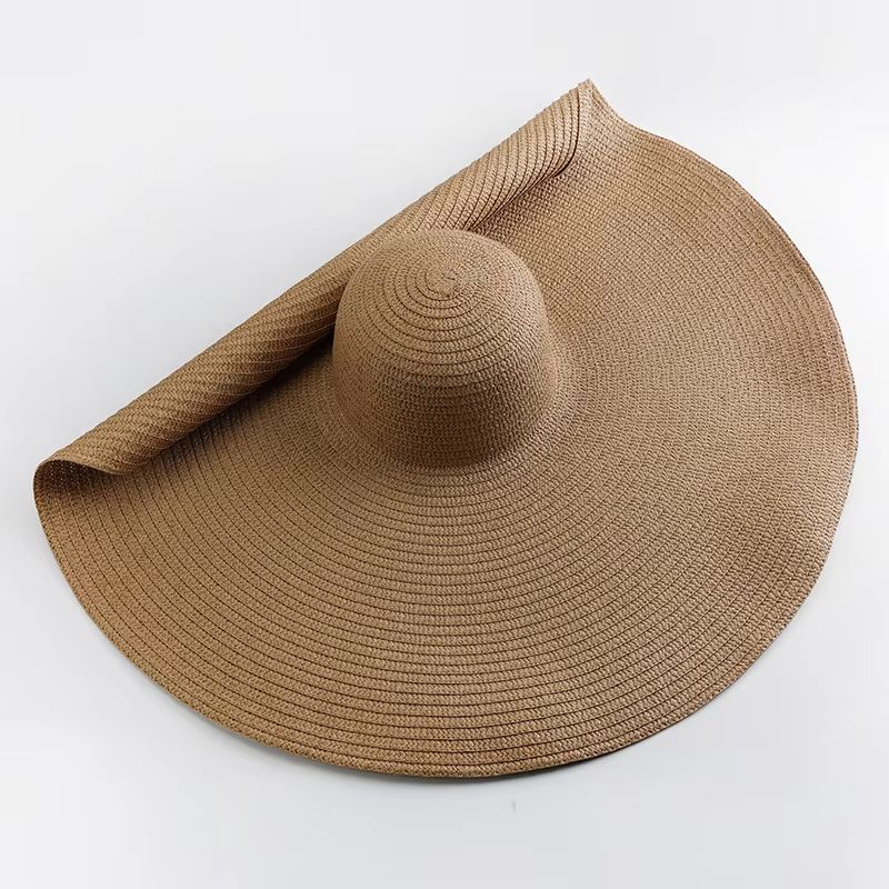 Oversized 70cm Wide Brim Sun Hat  Foldable UV Protection Beach Hat For Women 2