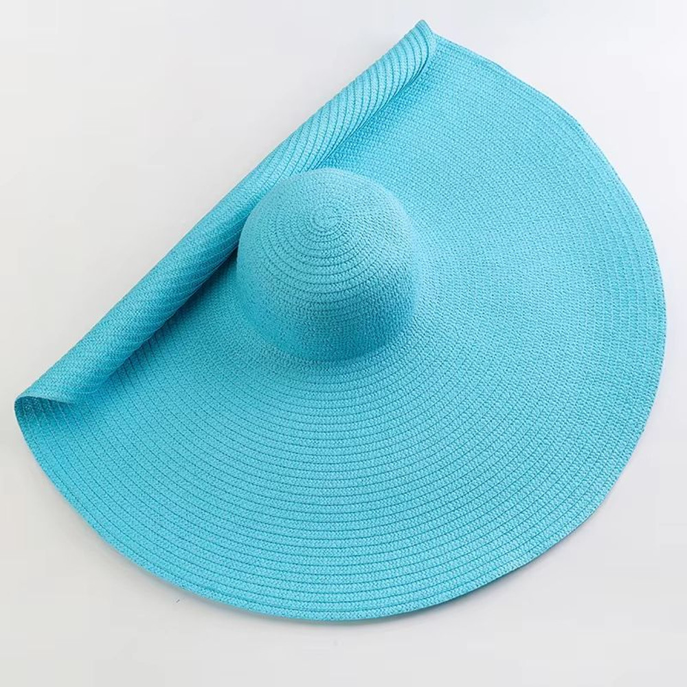 Oversized 70cm Wide Brim Sun Hat  Foldable UV Protection Beach Hat For Women 3