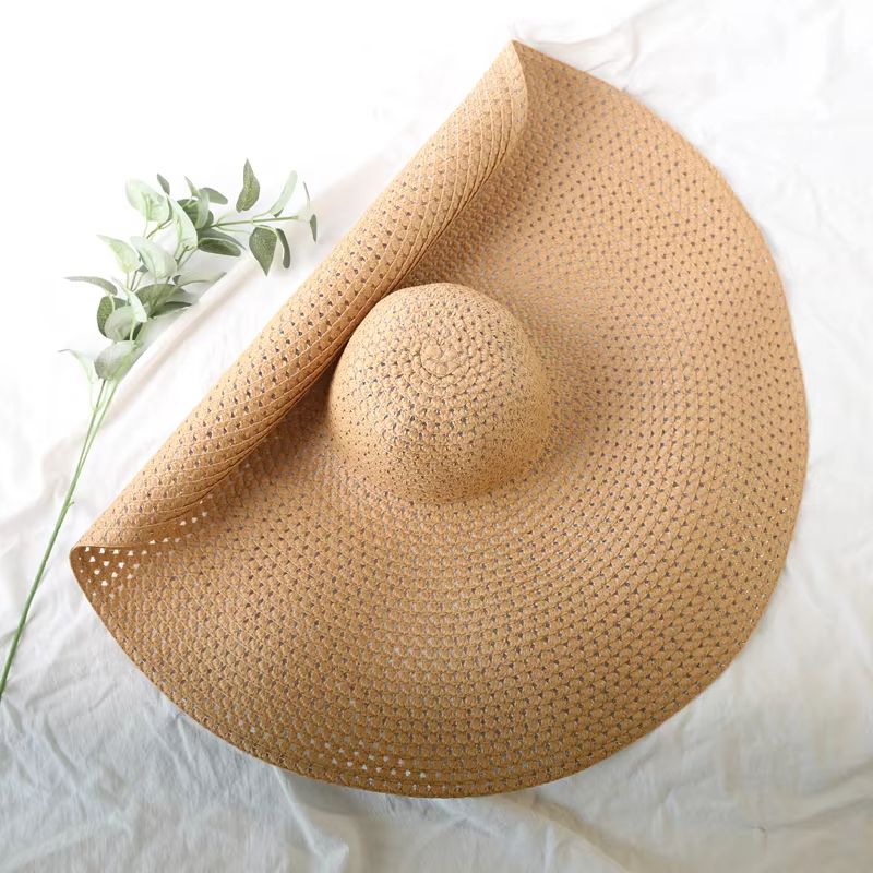 Oversized 70cm Wide Brim Sun Hat  Foldable UV Protection Beach Hat For Women 16
