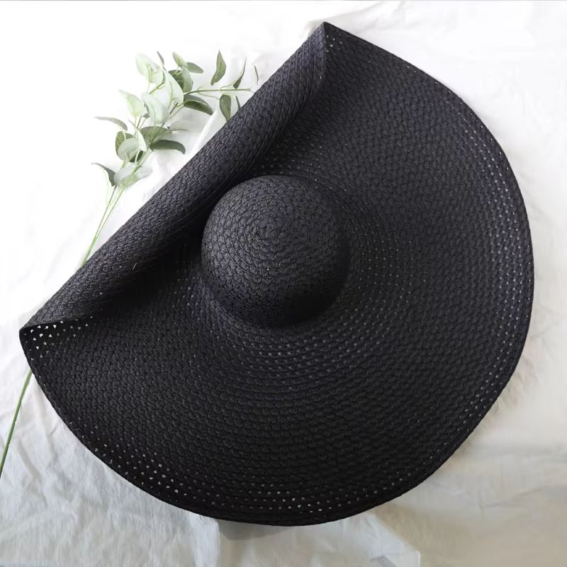 Oversized 70cm Wide Brim Sun Hat  Foldable UV Protection Beach Hat For Women 20