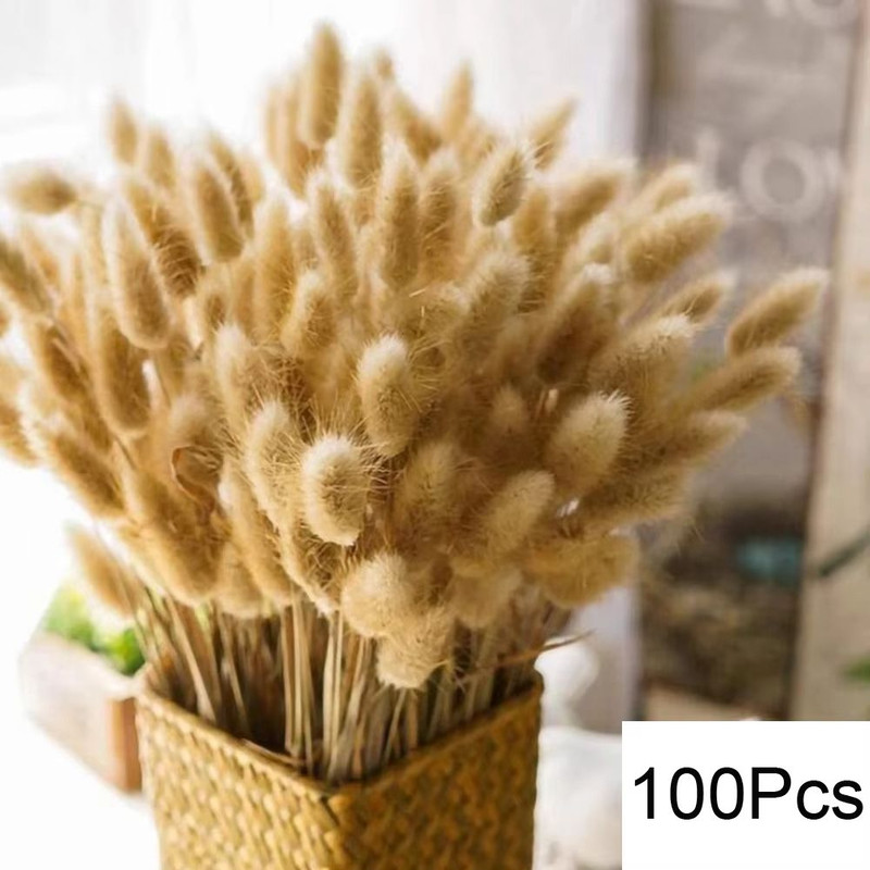Natural Dried Pampas Grass Bouquet  Boho Vase Decor With Bunny Tails For Weddings  Home Styling 11