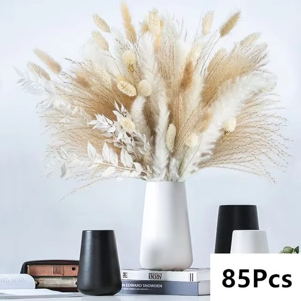 Natural Dried Pampas Grass Bouquet  Boho Vase Decor With Bunny Tails For Weddings  Home Styling 15