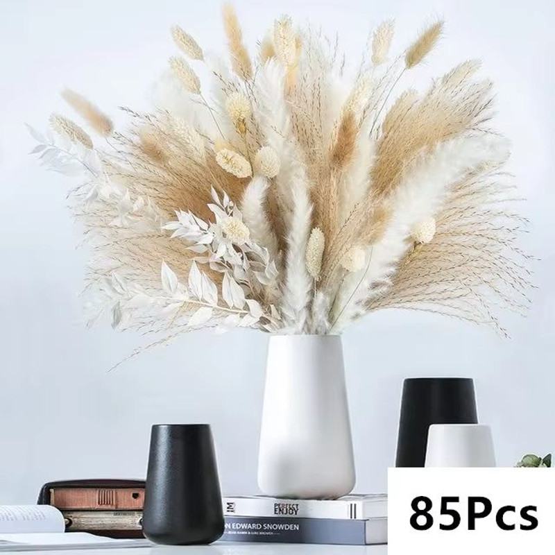 Natural Dried Pampas Grass Bouquet  Boho Vase Decor With Bunny Tails For Weddings  Home Styling 15