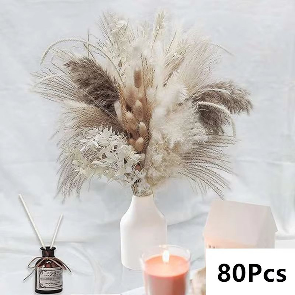 Natural Dried Pampas Grass Bouquet  Boho Vase Decor With Bunny Tails For Weddings  Home Styling 23