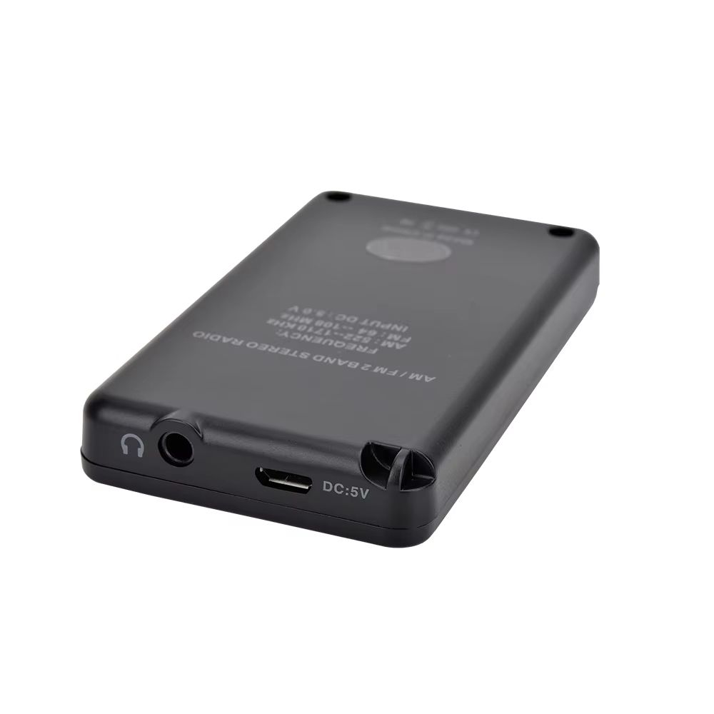Mini AMFM Pocket Radio With LCD Display  Rechargeable Portable Stereo Receiver With Earphones 3