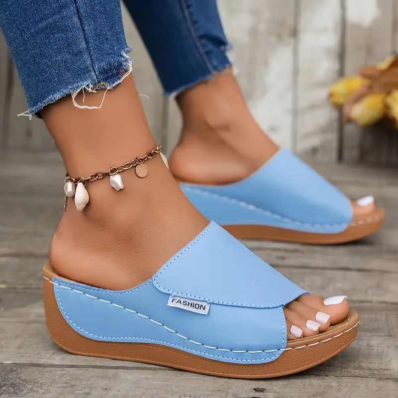 2025 Wedge Slippers For Women  Open Toe Buckle Sandals For Summer Comfort  Style 7