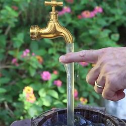 floating watering can fountain – magical garden decor with flowing spout effect