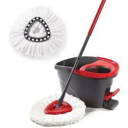 2-in-1 microfiber spin mop refill – easy wring replacement head for deep cleaning floors