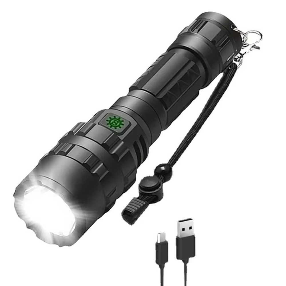 LED Tactical Flashlight With Gun Mount  USB Rechargeable Waterproof Hunting Torch 6