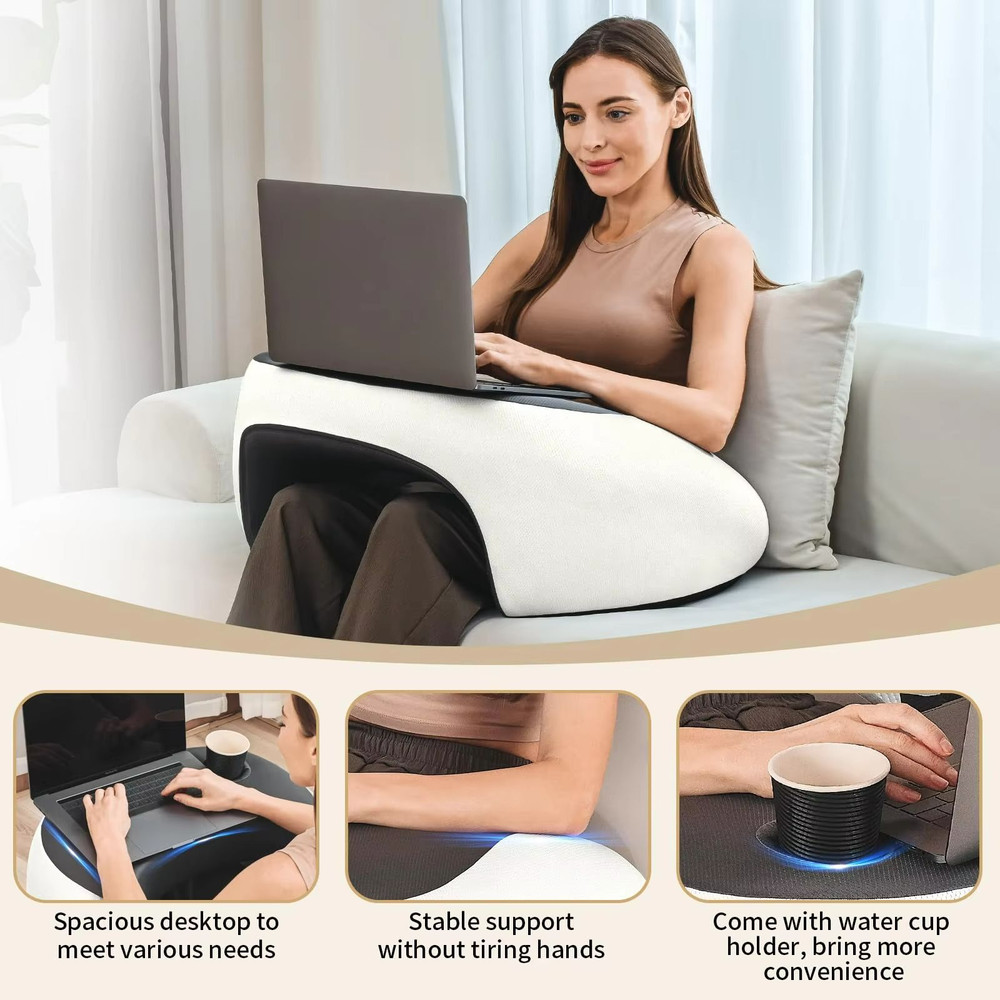 ErgoComfort Memory Foam Gaming Reading Pillow Lap Desk With Cup Holder 3